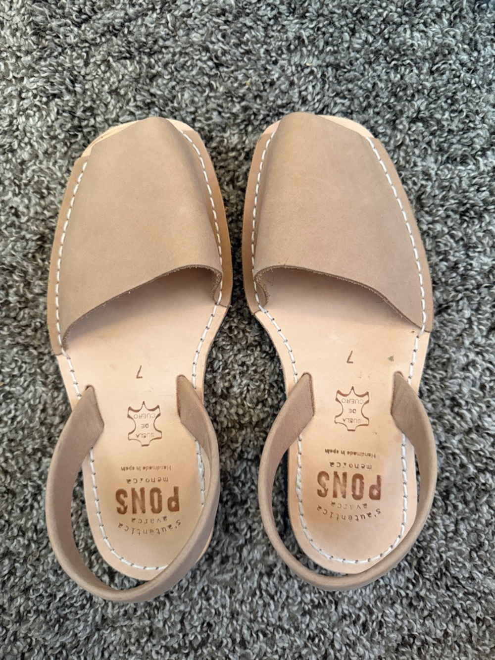 PONS Suede Slingback Sandals in Taupe - Women